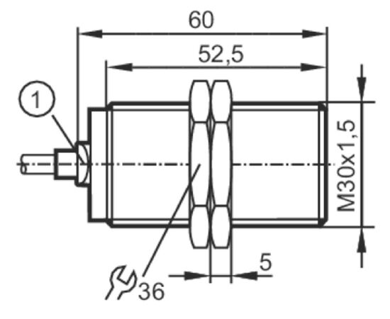 Индуктивный датчик M30×60 (Sn=15 мм), NPN "НЗ", 24 VDC, кабель 2 м PUR, фото 4  – ТА