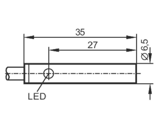 Индуктивный датчик Ø6.5×35 (Sn=1 мм), PNP "НО", 24 VDC, кабель 2 м, фото 4  – ТА