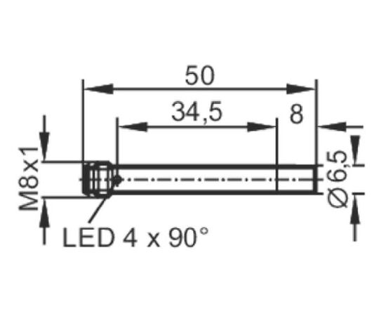 Индуктивный датчик Ø6.5×50 (Sn=4 мм), PNP "НО", 24 VDC, разъем M8, фото 4  – ТА