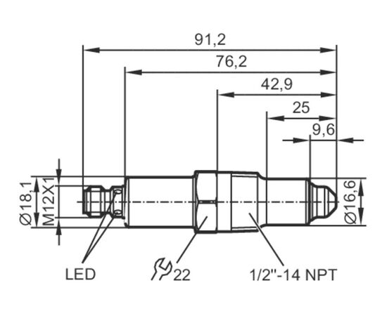 LMC510, датчик предельного уровня с NPT½", зонд 25 мм, настройка на масло, фото 4  – ТА