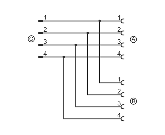 Y-разветвитель M12 "папа" (4 pin) → 2×M8 "мама" (4 pin), 0.6 м, фото 3  – ТА