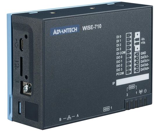 WISE-710-N600A, Edge-контроллер - шлюз данных для IoT (УСПД) с 2×LAN, 3×COM, 4×DI/DO, 1×MiniPCIe для Wi-Fi/3G/4G, ОС Linux Ubuntu, фото 3  – ТА