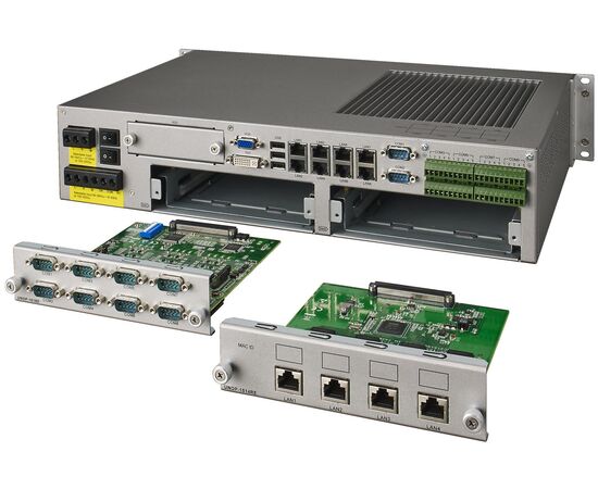 19" (2U) безвентиляторный компьютер IEC61850 с Xeon E3-1505L, 16GB ОЗУ, 10×COM, 8×LAN, питание 220 ВAC/DC, 2 слота ECUP, Вход: 220 VAC/VDC, Установленный CPU: Intel Xeon E3-1505LV6 2.2 ГГц, Установленное ОЗУ: 16 GB, Модификация: со слотами расширения, фото 4  – ТА