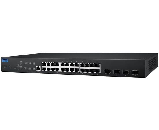 Промышленный управляемый коммутатор: 24 порта Gigabit TX с PoE (до 30 Вт/порт) + 4 порта 1/10Gbit SFP+, питание 220VAC, фото 3  – ТА