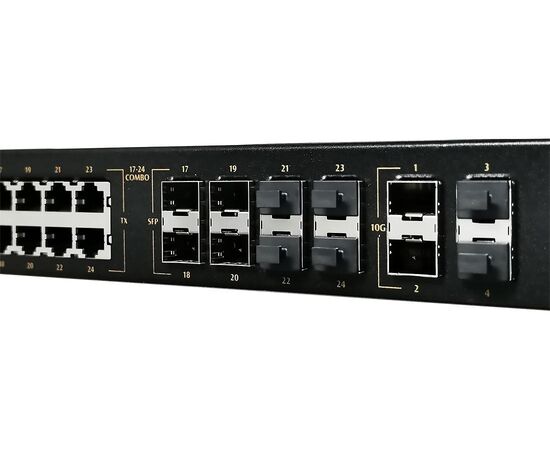 Промышленный Lite-L3 коммутатор с МЭК 61850: 16 портов Gb TX + 8 портов Gb TX/SFP + 4 порта 1/10Gb SFP+, питание 2×230 VAC, Вход: 2× 220 VAC, фото 5  – ТА