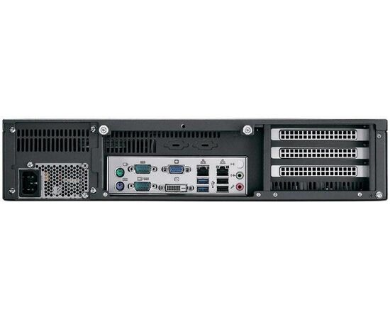 ACP-2020, корпус 2U 19" для промышленного компьютера, для мат. плат ATX/MicroATX, резервирвированный БП 500 Вт (1+1), Цвет: черный, Комплектный блок питания: 500 Вт 1+1, Модификация: для материнских плат ATX, фото 3  – ТА