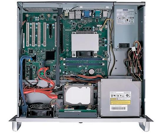 ACP-2020, корпус 2U 19" для промышленного компьютера, для мат. плат ATX/MicroATX, резервирвированный БП 500 Вт (1+1), Цвет: черный, Комплектный блок питания: 500 Вт 1+1, Модификация: для материнских плат ATX, фото 4  – ТА