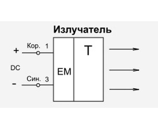 Фотоизлучатель светового луча 80×25×60 (тип T), 24 VDC, кабель 2 м, фото 3  – ТА