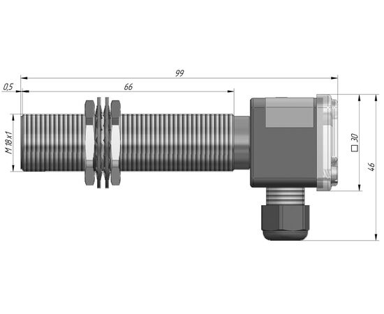 Индуктивный датчик M18×99 (Sn=5 мм), NPN "ИЛИ", 24 VDC, клеммник, Тип напряжения: DC, Монтажное исполнение: утапливаемое, Функция выхода: НО+НЗ, Электрическое исполнение: NPN, Модификация: стандарт, Электрическое подключение: клеммник, фото 4  – ТА