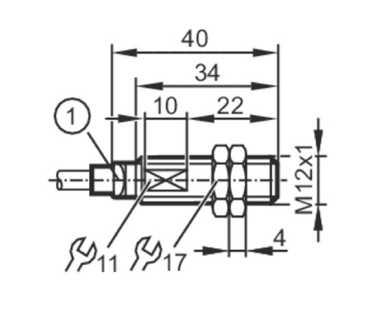 Индуктивный датчик M12×40 (Sn=4 мм), 2-пров. DC "НО", кабель 2 м, фото 4  – ТА
