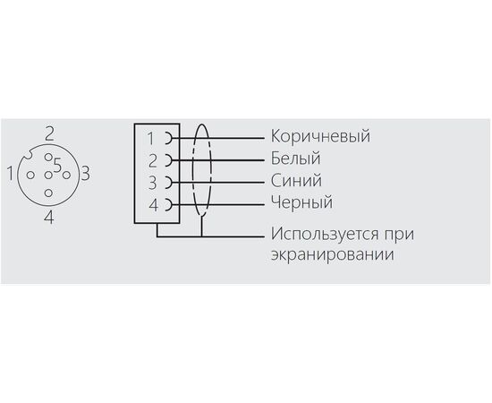 Кабель 0.5 м с прямым гнездом M12 (4×0.34 мм²), Исполнение разъема 1: прямой, Длина кабеля: 0.5 м, фото 3  – ТА