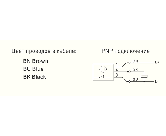 Индуктивный датчик Ø34×81 (Sn=30 мм), PNP "НЗ", 24 VDC, кабель 2 м, штуцер, Функция выхода: НЗ, Электрическое исполнение: PNP, Модификация: увеличенное Sn, Электрическое подключение: кабель со штуцером, Длина кабеля: 2 м, Рабочая температура: -25…+80°C, фото 3  – ТА