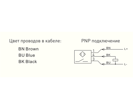 Индуктивный датчик Ø34×81 (Sn=30 мм), PNP "НО", 24 VDC, кабель 2 м, штуцер, Функция выхода: НО, Электрическое исполнение: PNP, Модификация: увеличенное Sn, Электрическое подключение: кабель со штуцером, Длина кабеля: 2 м, Рабочая температура: -25…+80°C, фото 3  – ТА