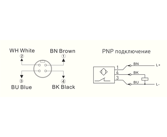 Индуктивный датчик Ø34×81 (Sn=20 мм), PNP "НЗ", 24 VDC, разъем M12, Функция выхода: НЗ, Электрическое исполнение: PNP, Модификация: стандарт, Электрическое подключение: разъем M12, Длина кабеля: −, Рабочая температура: -25…+80°C, фото 3  – ТА