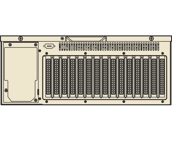 ACP-4340BP, корпус промышленного компьютера 4U 19" для PICMG плат, 4 hot-swap отсека 3.5"/2.5", БП 500 Вт, Цвет: черный, Комплектный блок питания: 500 Вт, Модификация: для ЦПУ-плат PICMG 1.0/1.3, фото 6  – ТА