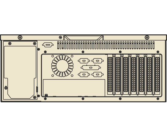 ACP-4340MB, корпус промышленного компьютера 4U 19" для материнских плат ATX, 4 hot-swap отсека 3.5"/2.5", резервированный БП DC/DC 500 Вт, Цвет: черный, Комплектный блок питания: 500 Вт 1+1 DC/DC, Модификация: для материнских плат ATX, фото 6  – ТА