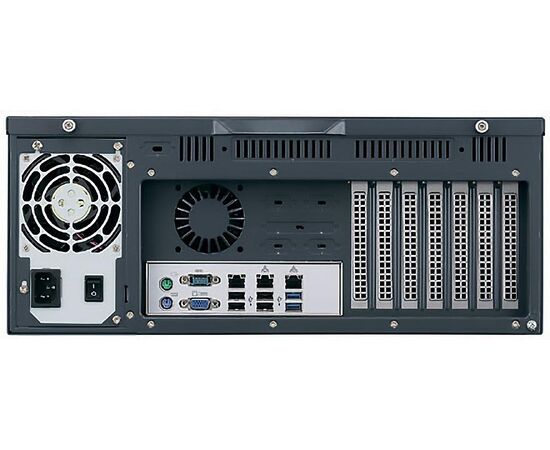 ACP-4340MB, корпус промышленного компьютера 4U 19" для материнских плат ATX, 4 hot-swap отсека 3.5"/2.5", БП 500 Вт, Цвет: черный, Комплектный блок питания: 500 Вт, Модификация: для материнских плат ATX, фото 5  – ТА