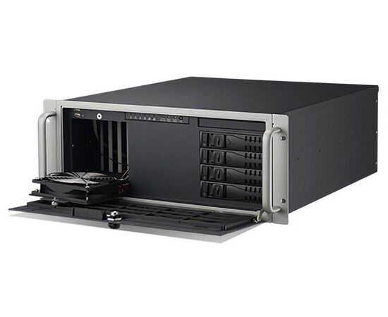 ACP-4340MB, корпус промышленного компьютера 4U 19" для материнских плат ATX, 4 hot-swap отсека 3.5"/2.5", резервированный БП DC/DC 500 Вт, Цвет: черный, Комплектный блок питания: 500 Вт 1+1 DC/DC, Модификация: для материнских плат ATX, фото 3  – ТА