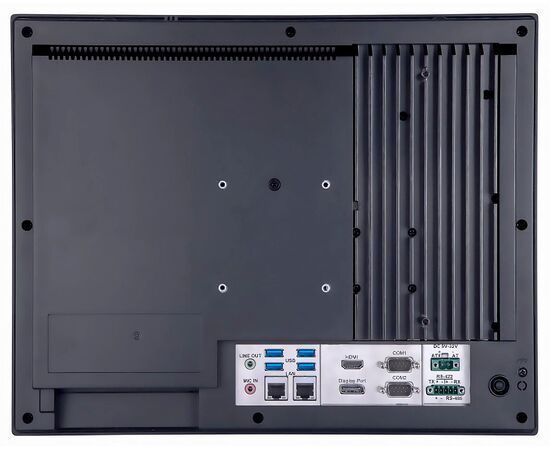 PPC-415 TGL: промышленный панельный компьютер 15" с Core i7-1185G7E, 2×LAN, до 4×RS-232, 1×RS-422/485 с изоляцией, 4×USB, слот PCIe x4/PCI, емкостный мульсенсорный экран, Диагональ экрана: 15", Сенсорный экран: ёмкостный мультисенсорный, Установленный CPU: i7-1185G7E, фото 4  – ТА