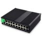 Управляемый промышленный L2 коммутатор Ethernet: 16 портов 10/100/1000TX + 2 порта 1000 SFP, 2× 10…58 VDC, −40…+85°С  – ТА