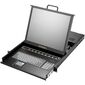 19" KVM консоль управления AMK808: монитор 17" + клавиатура с тачпадом, KVM 8 портов VGA+USB/PS2 Combo, питание 24/48 VDC, single rail, Диагональ экрана: 17", Яркость: 300 нит, Сенсорный экран: нет, Интерфейс: VGA+USB, KVM-переключатель: 8 портов, Питание: 24/48 VDC  – ТА