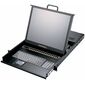 19" KVM консоль управления AMK816: монитор 17" + клавиатура с тачпадом, KVM 16 портов VGA+USB/PS2 Combo, single rail, Диагональ экрана: 17", Яркость: 300 нит, Сенсорный экран: нет, Интерфейс: VGA+USB, KVM-переключатель: 16 портов, Питание: 220 VAC  – ТА