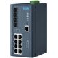 Промышленный управляемый PoE коммутатор: 8×Gigabit TX с PoE + 4×Gigabit SFP, −40…+75°С, PoE бюджет 240 Вт, Порты 10/100Base-TX: −, Порты Gigabit TX: 8, Порты Gigabit оптика: Gigabit SFP (4 порта), Рабочая температура: -40…+75°C  – ТА