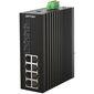 Управляемый промышленный L2 PoE+ коммутатор Ethernet: 8 портов 1G TX PoE+ (30 Вт/порт, бюджет 240 Вт) + 4 порта 1G/2.5G SFP, −40…+75°С  – ТА